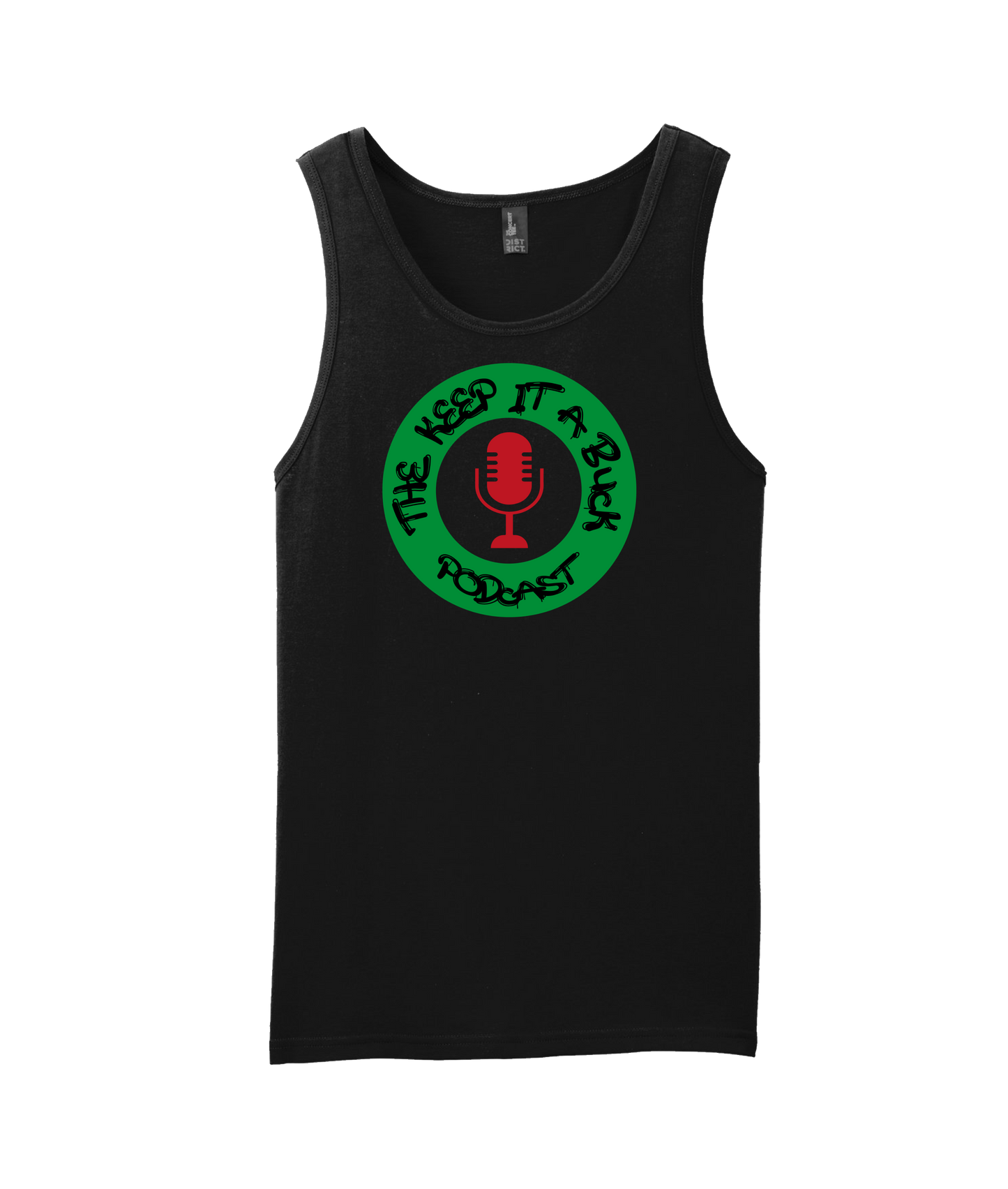 The Buck Store - The Keep it a Buck Podcast Round Logo - Black Tank Top