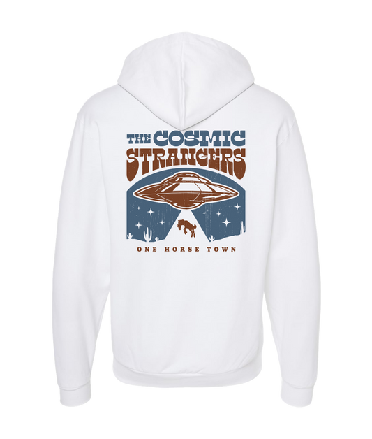 The Cosmic Strangers - One Horse Town - White Zip Up Hoodie