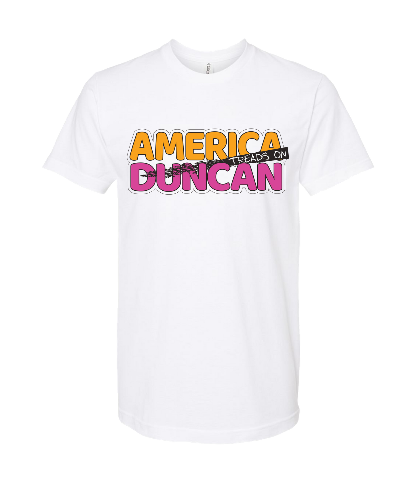 V-TDJTOP - AMERICA TREADS ON DUNCAN - White T Shirt