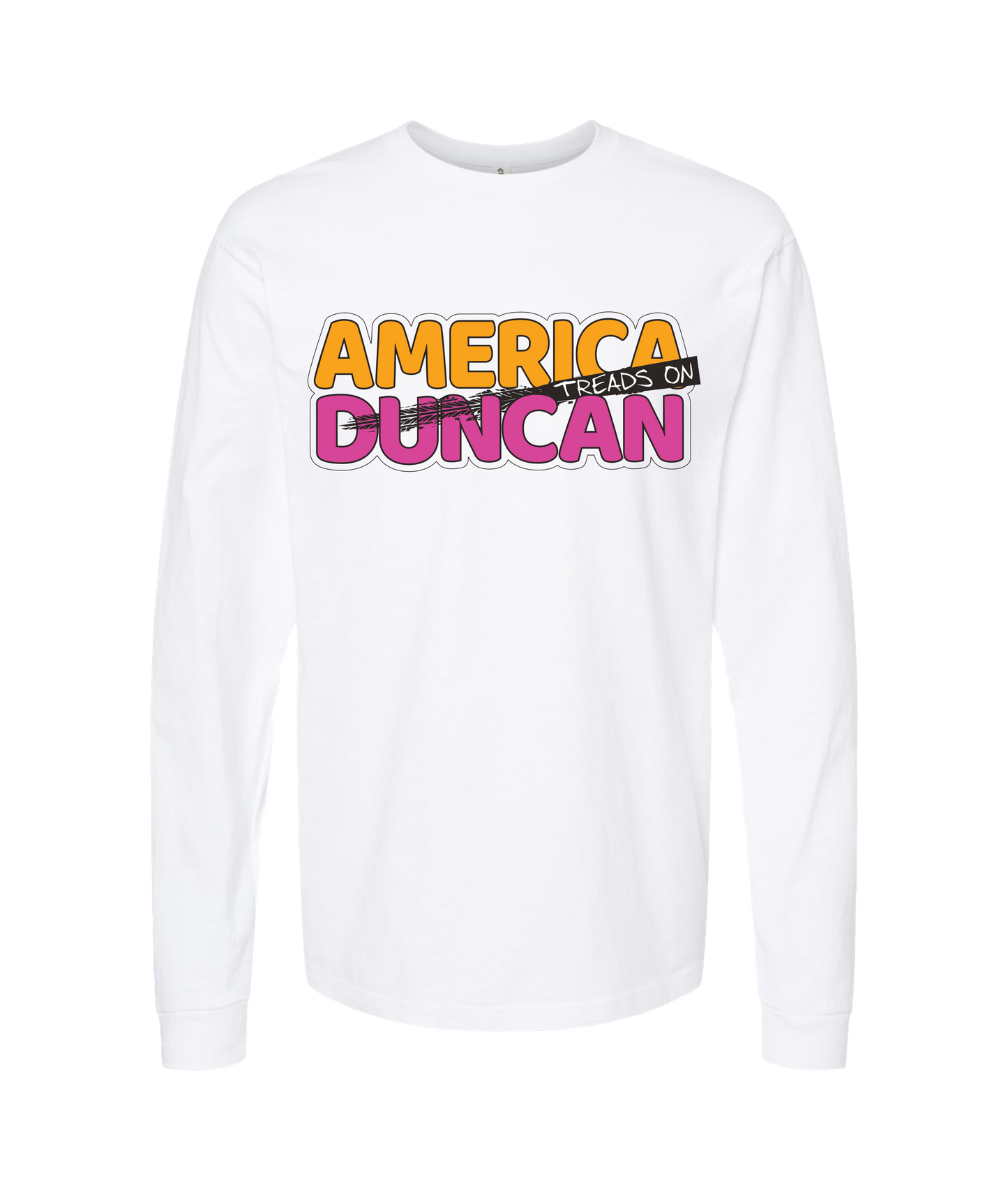 Duncan Jay - AMERICA TREADS ON DUNCAN - White Long Sleeve T