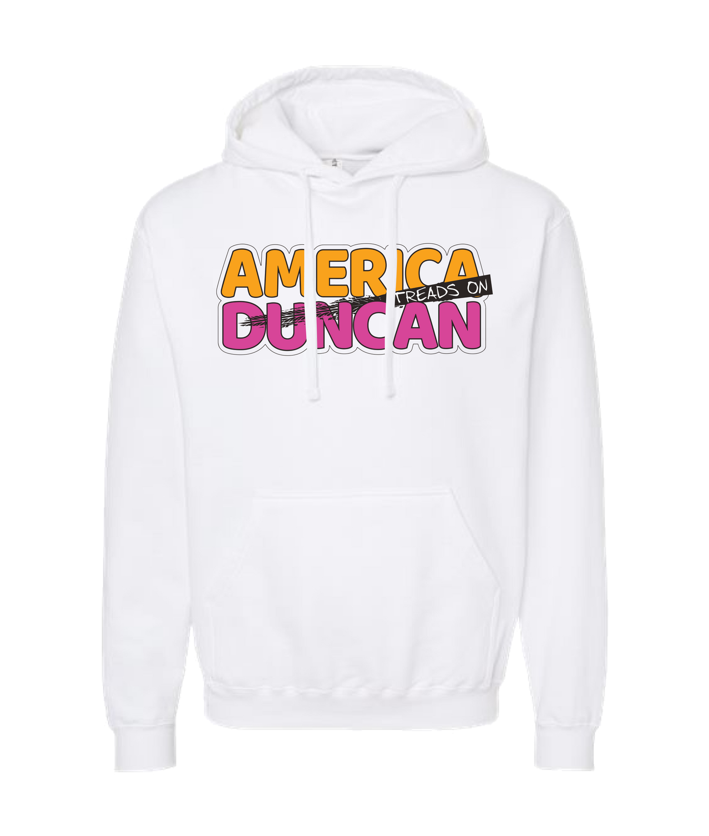 Duncan Jay - AMERICA TREADS ON DUNCAN - White Hoodie