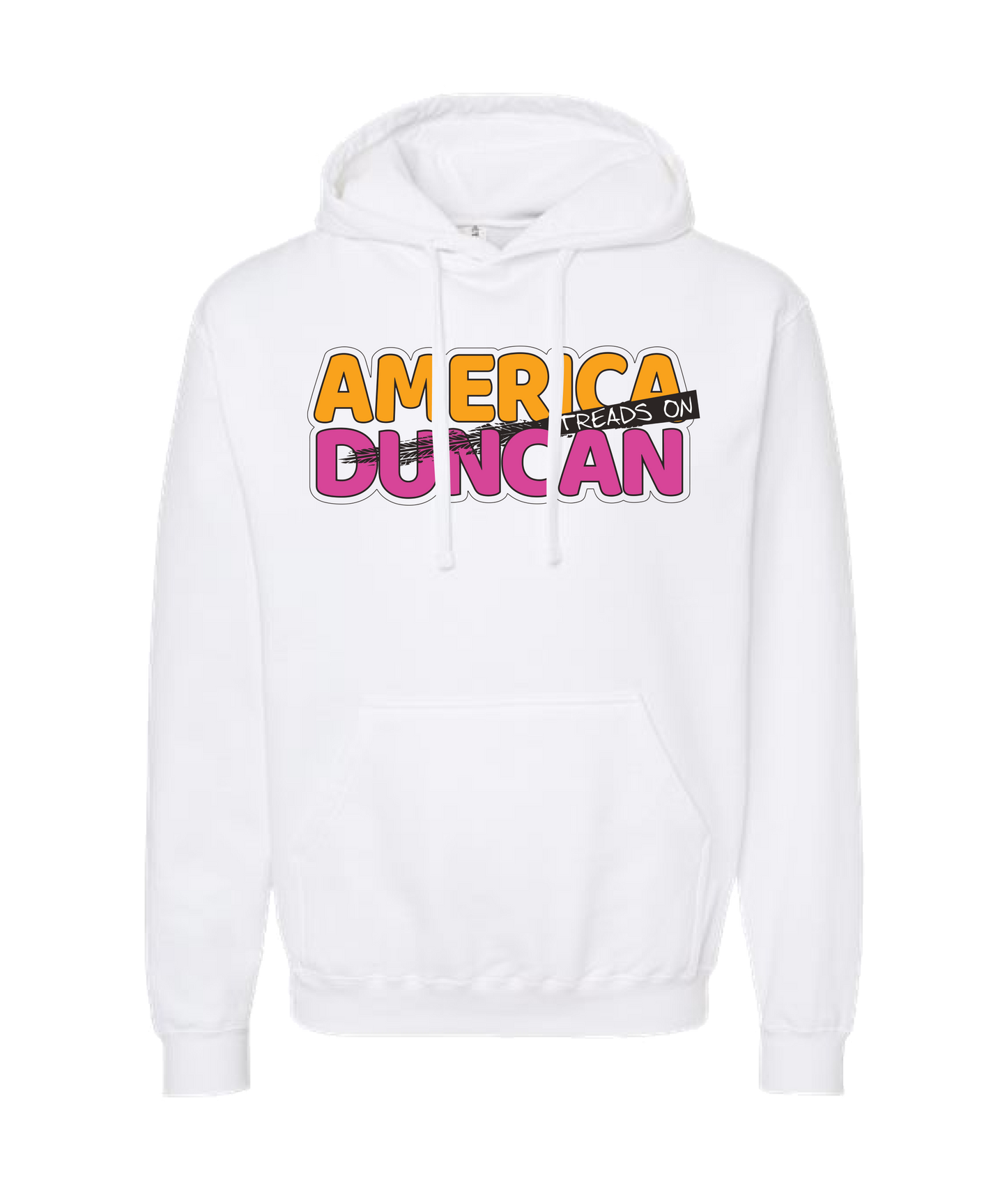 V-TDJTOP - AMERICA TREADS ON DUNCAN - White Hoodie