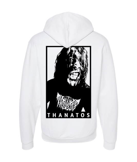 Thanatos - Better the Devil You Know Than the One You Don't - White Zip Up Hoodie