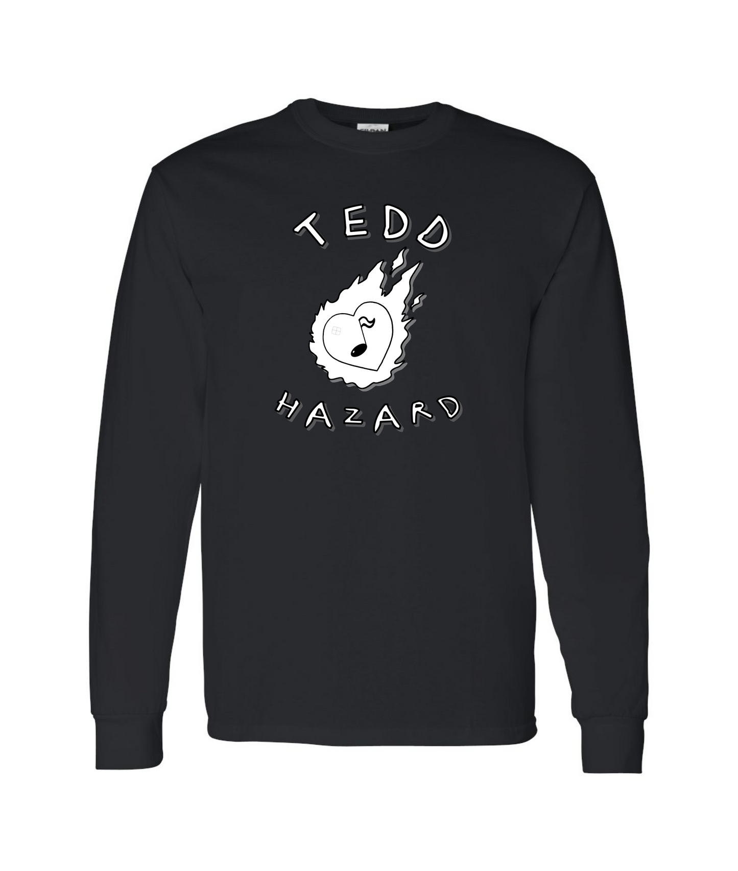 Tedd Hazard - Heart Logo - Black Long Sleeve T