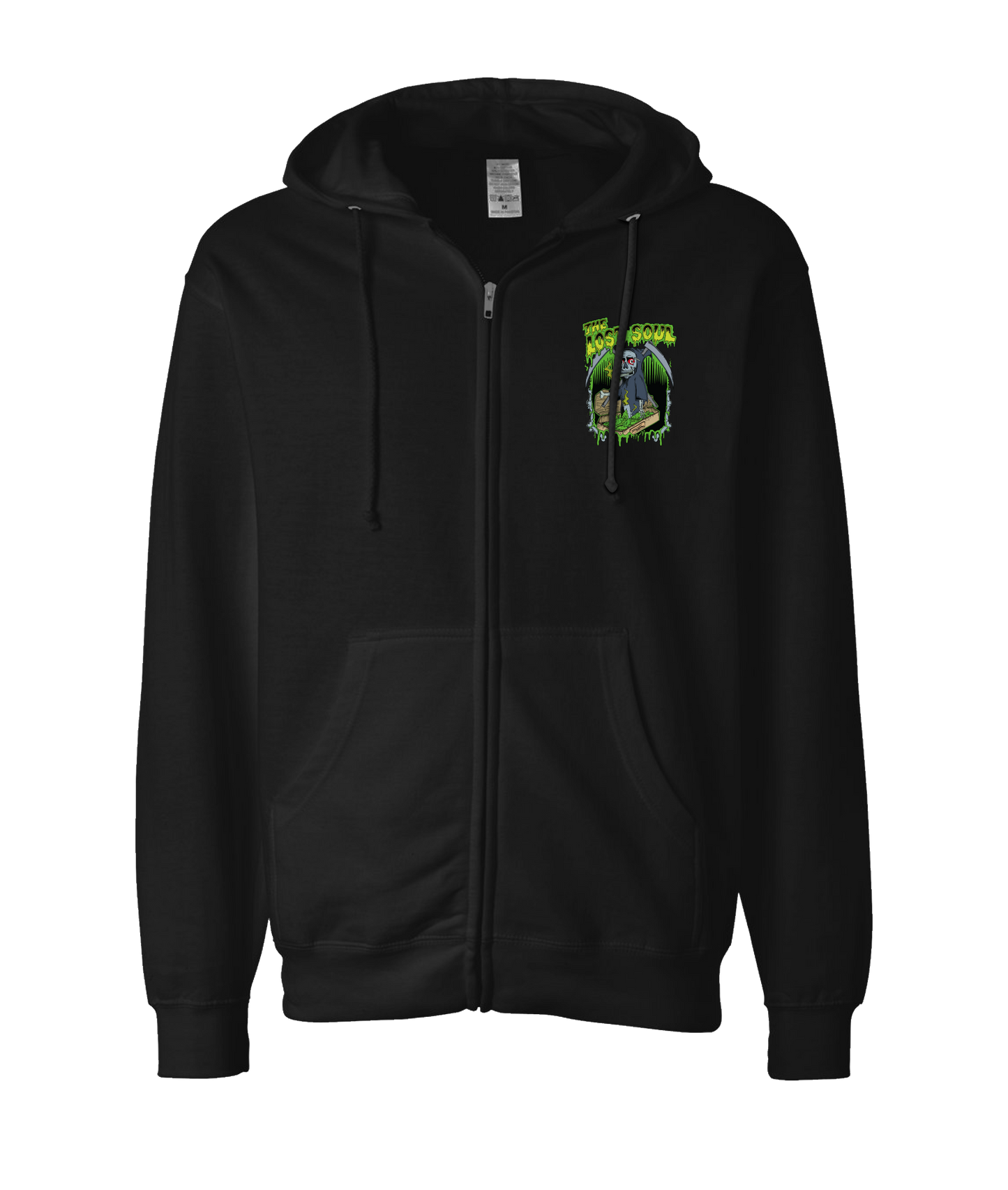 The Lost Soul - Grim Weeder  - Black Zip Up Hoodie