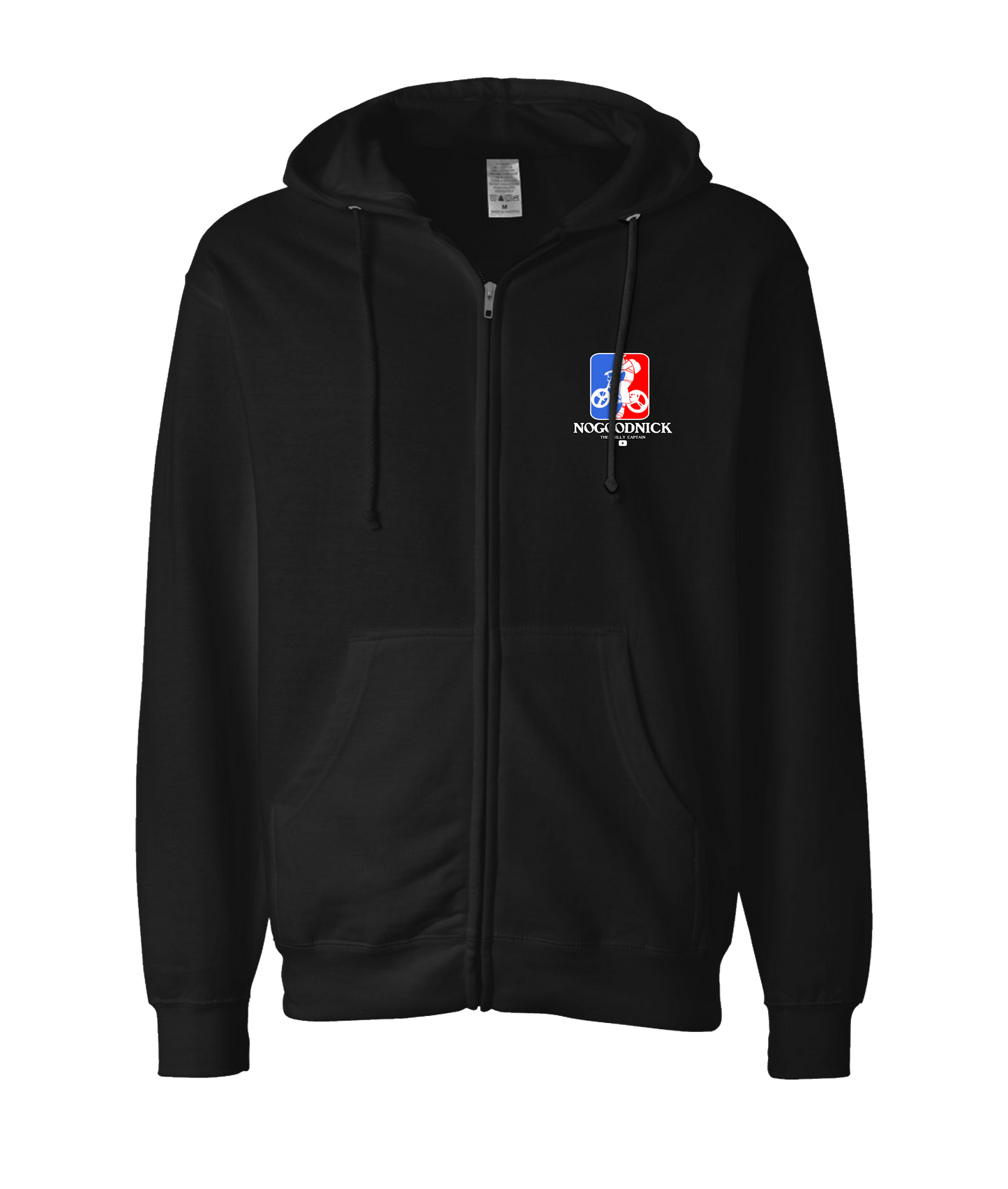 The Philly Captain's Merch is Fire - No Good Nick - Black Zip Up Hoodie