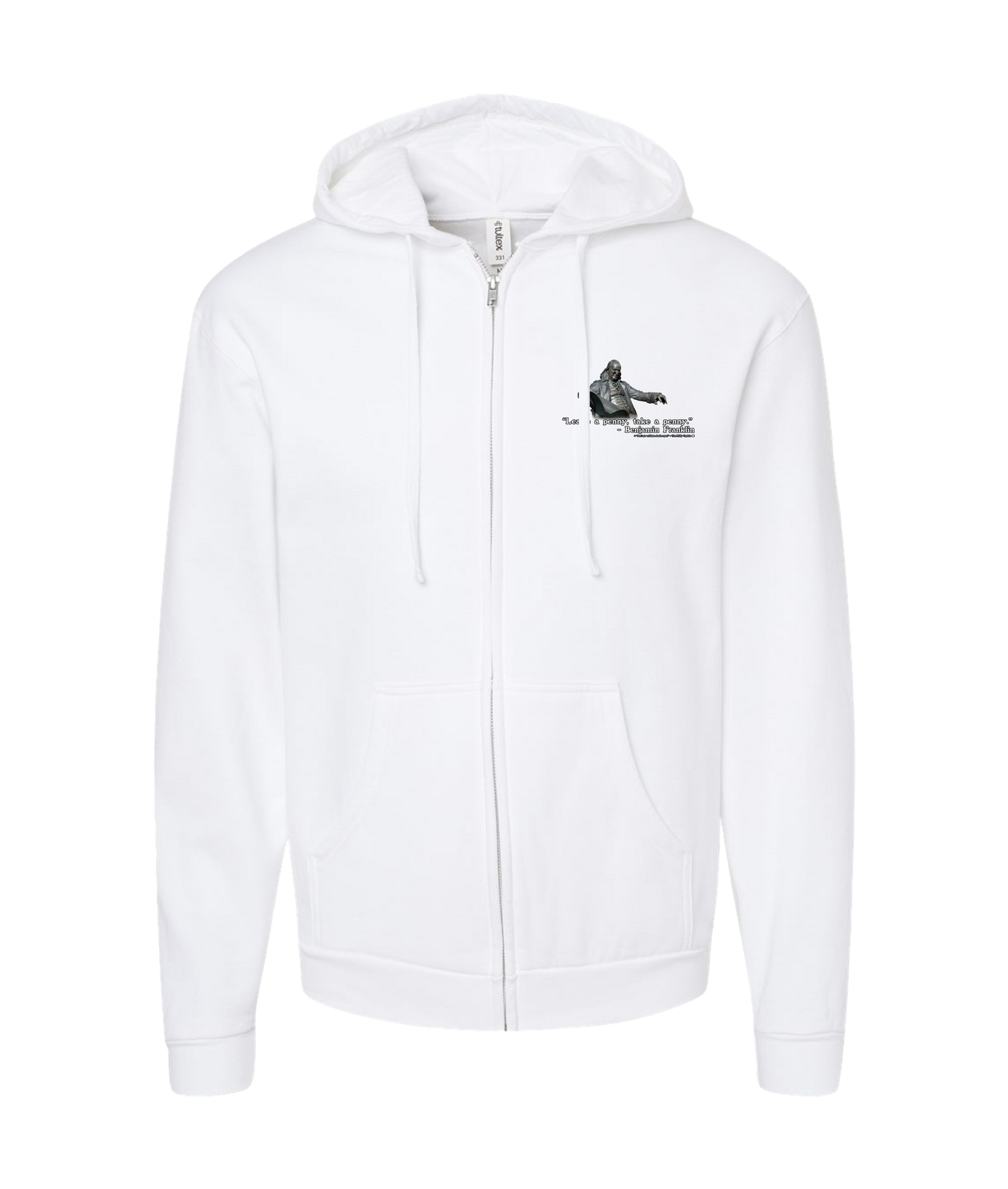 The Philly Captain's Merch is Fire - Leave a penny, take a penny - White Zip Up Hoodie