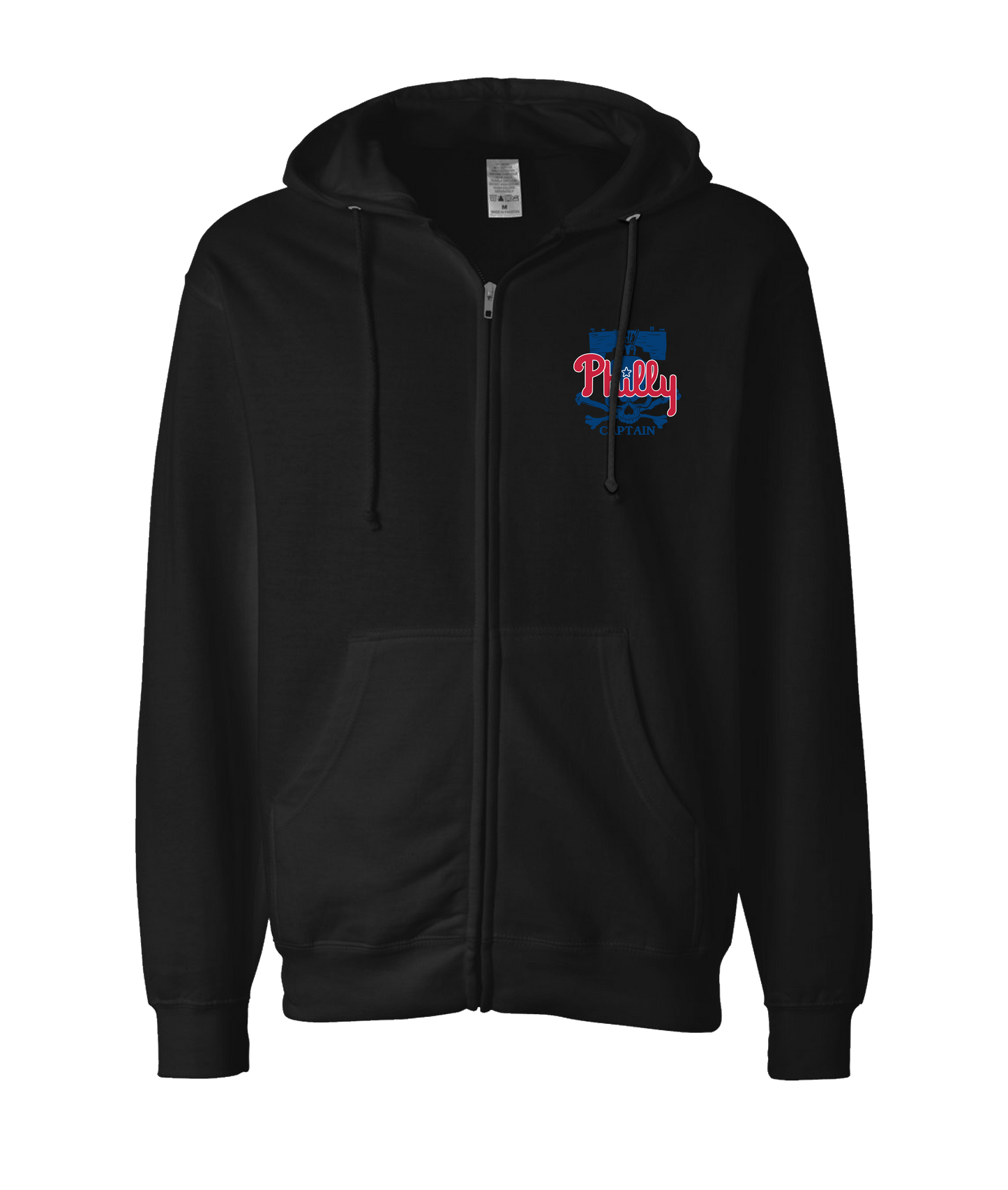 The Philly Captain's Merch is Fire - PHILLY - Black Zip Up Hoodie