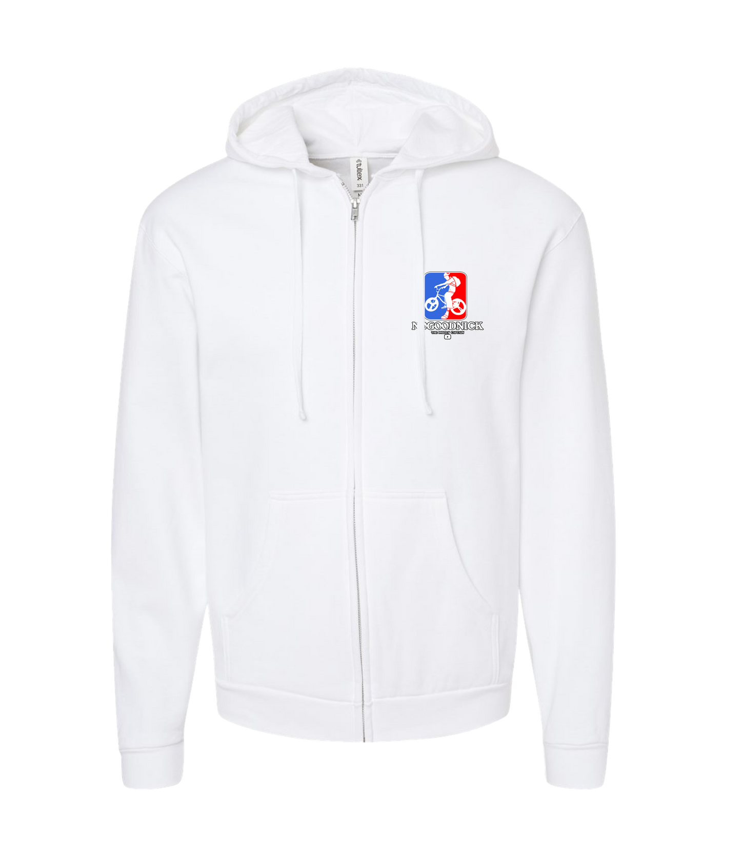 The Philly Captain's Merch is Fire - No Good Nick - White Zip Up Hoodie