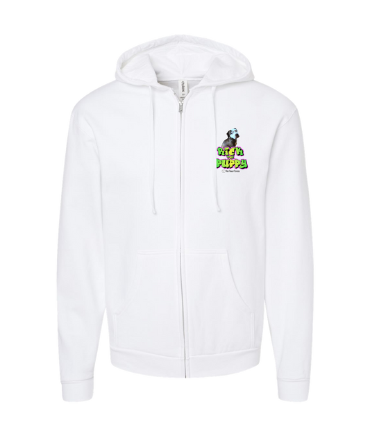 The Philly Captain's Merch is Fire - Rick the Puppy - White Zip Up Hoodie