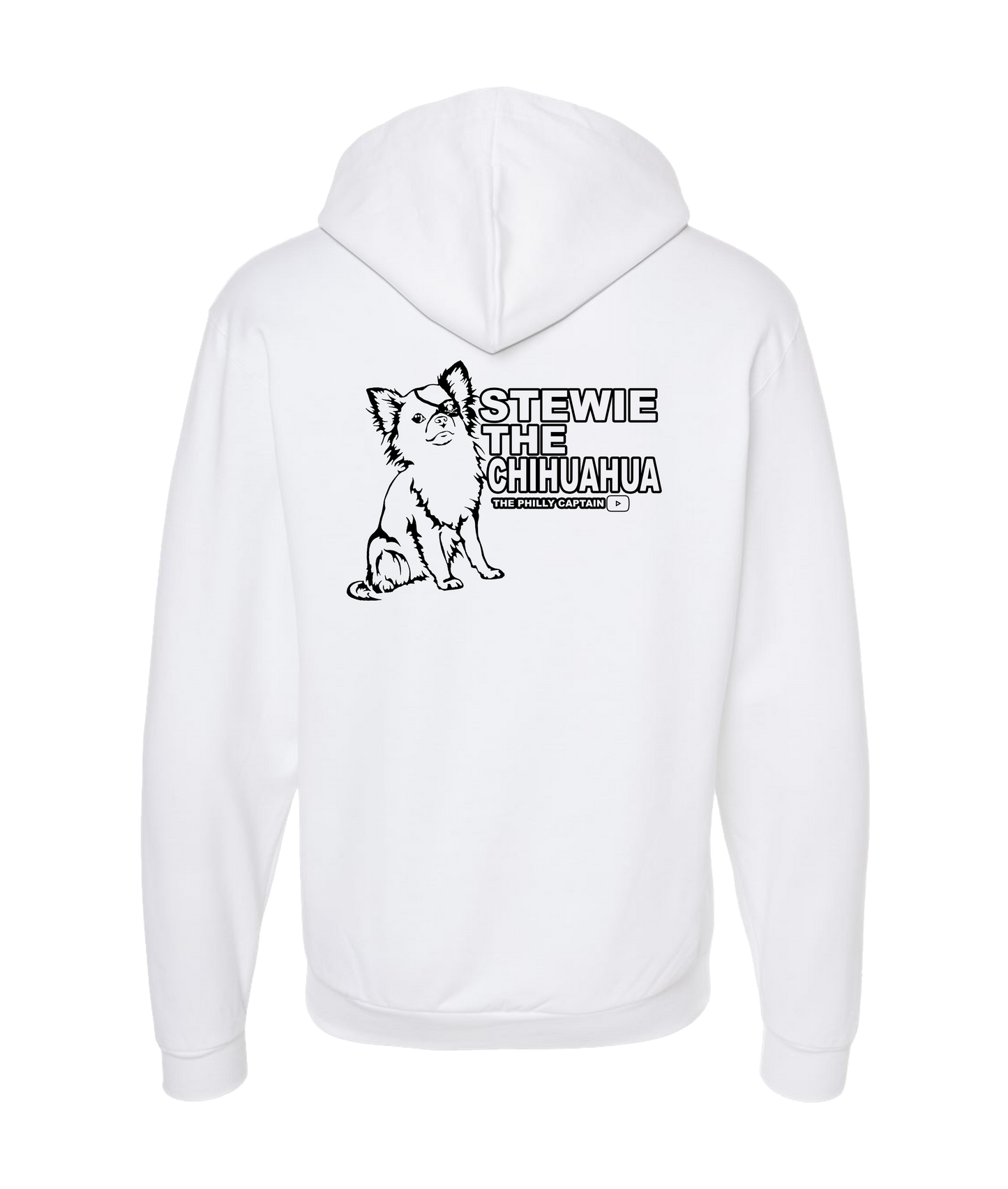 The Philly Captain's Merch is Fire - Stewie the Chihuahua - White Zip Up Hoodie