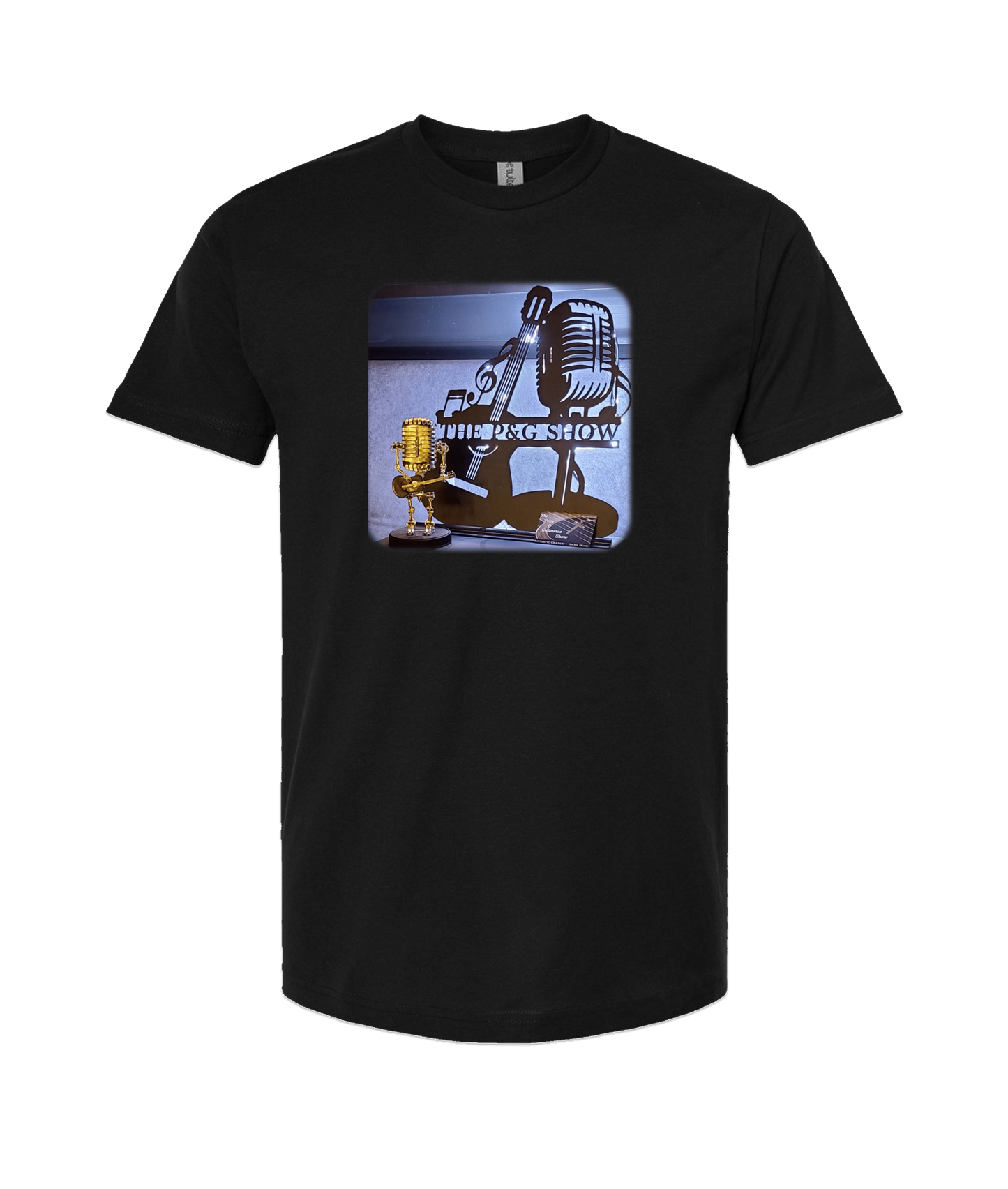 The Pope and Guitarlos Show - Mic Guitar - Black T Shirt