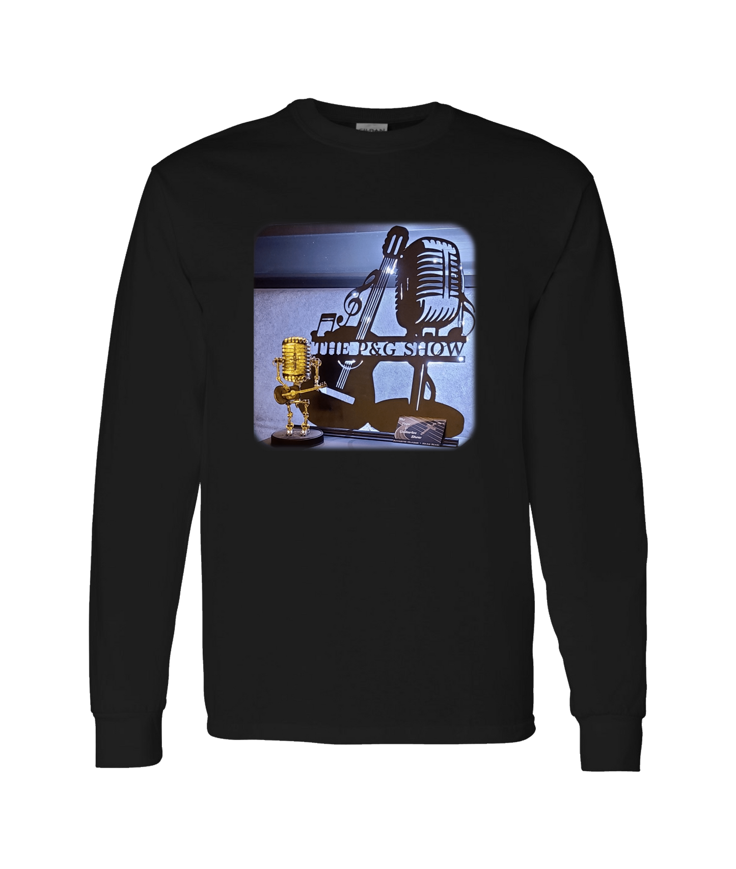 The Pope and Guitarlos Show - Mic Guitar - Black Long Sleeve T