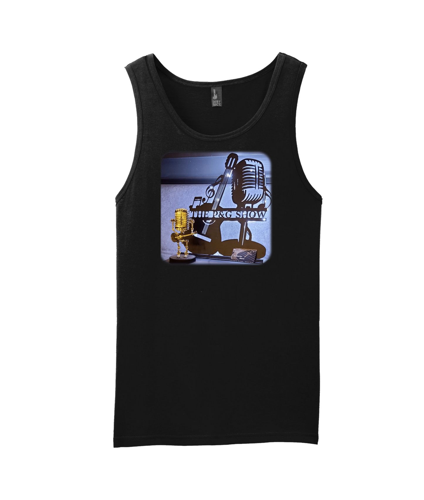 The Pope and Guitarlos Show - Mic Guitar - Black Tank Top
