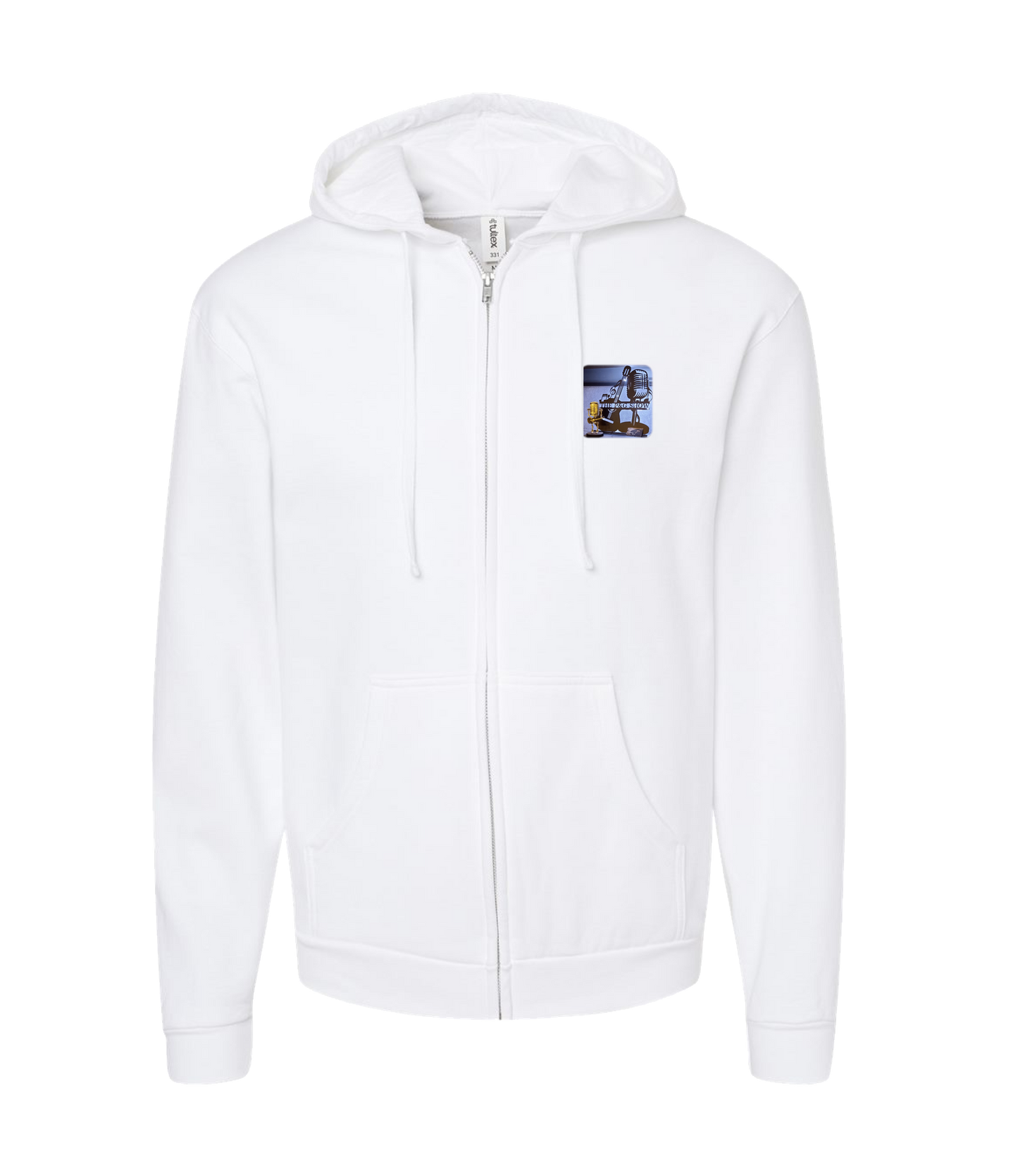 The Pope and Guitarlos Show - Mic Guitar - White Zip Up Hoodie