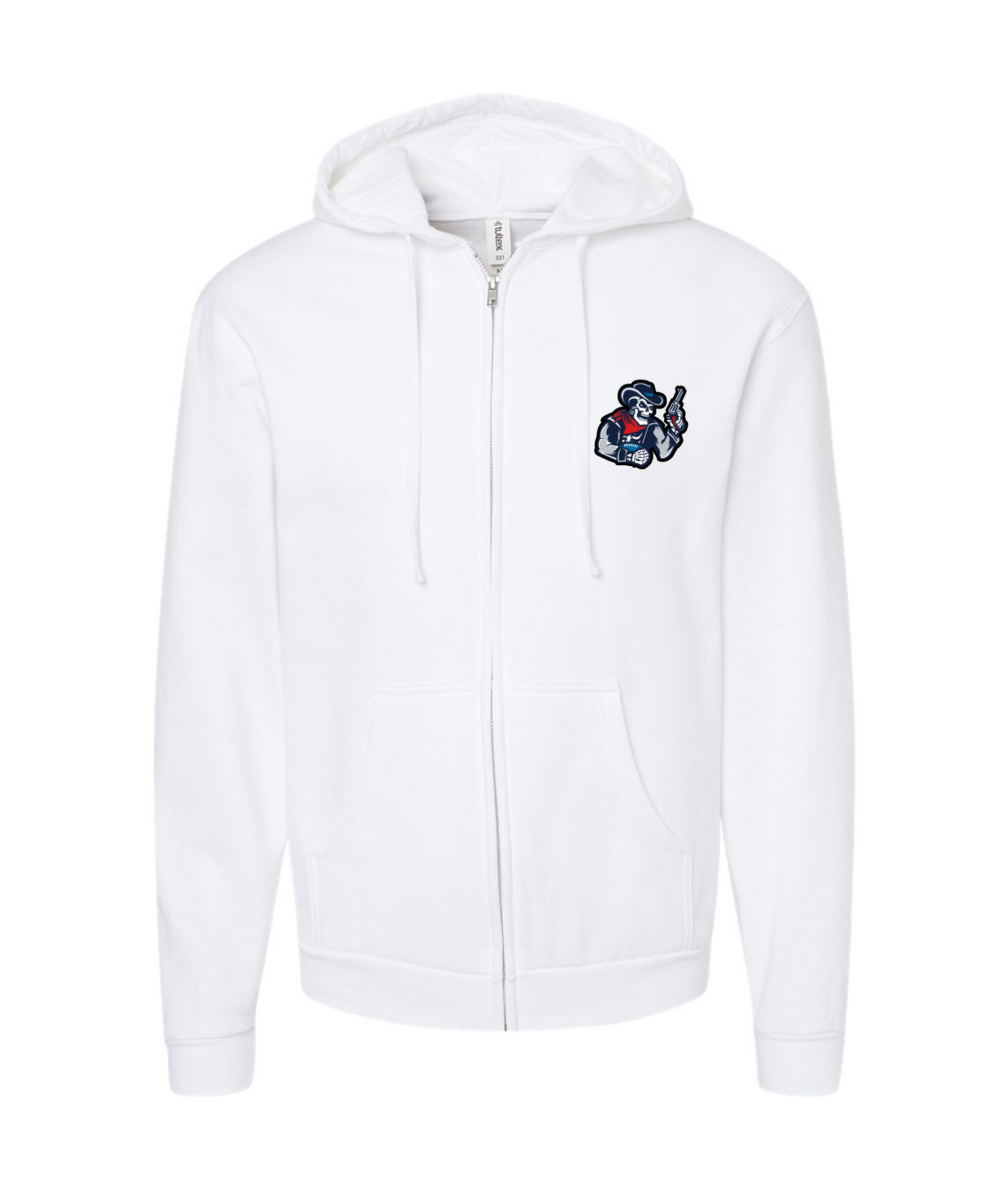 Triad Outlaws Saloon - DESIGN 2 - White Zip Up Hoodie