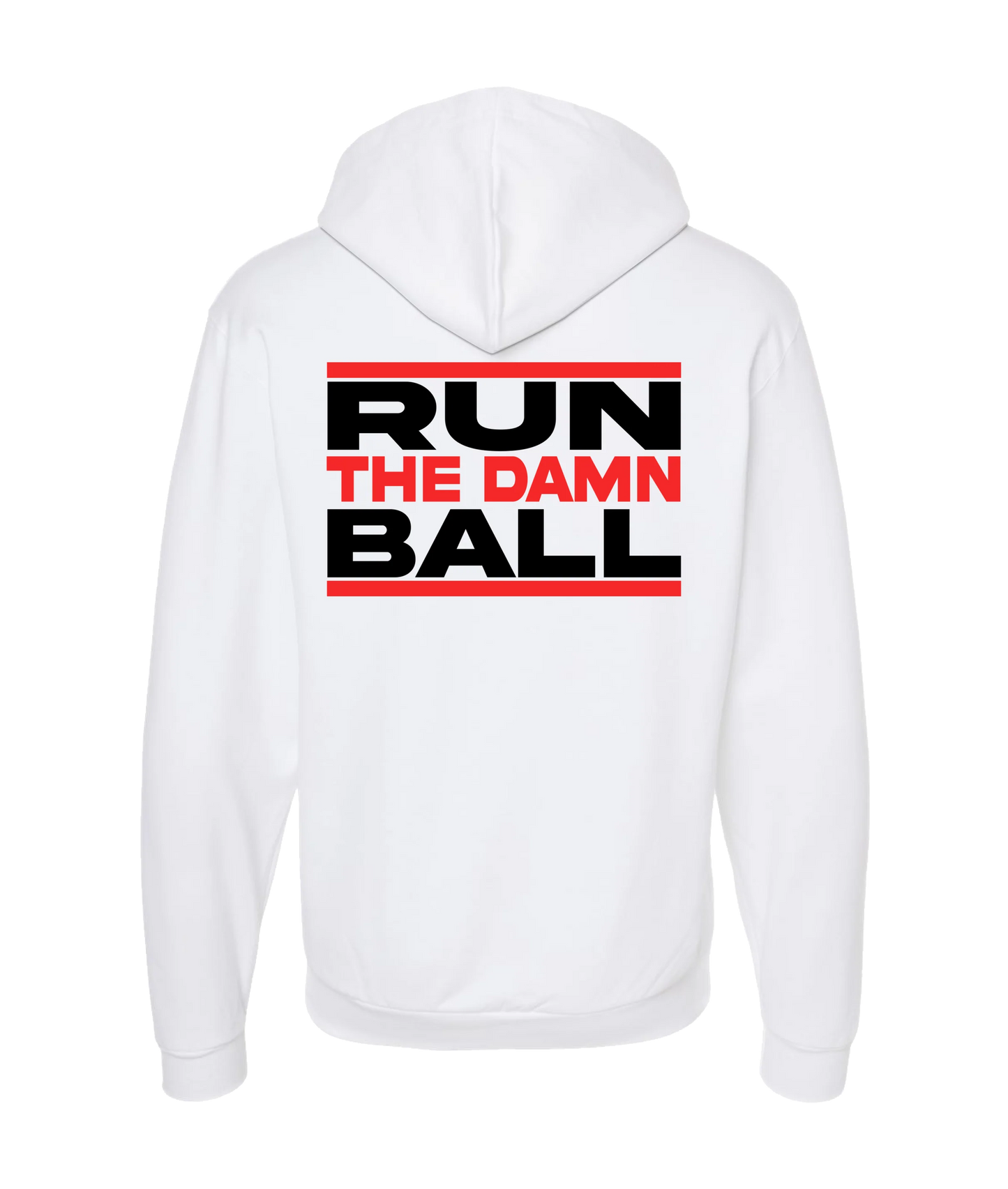 The Sportsocracy - Run The Damn Ball - White Zip Up Hoodie