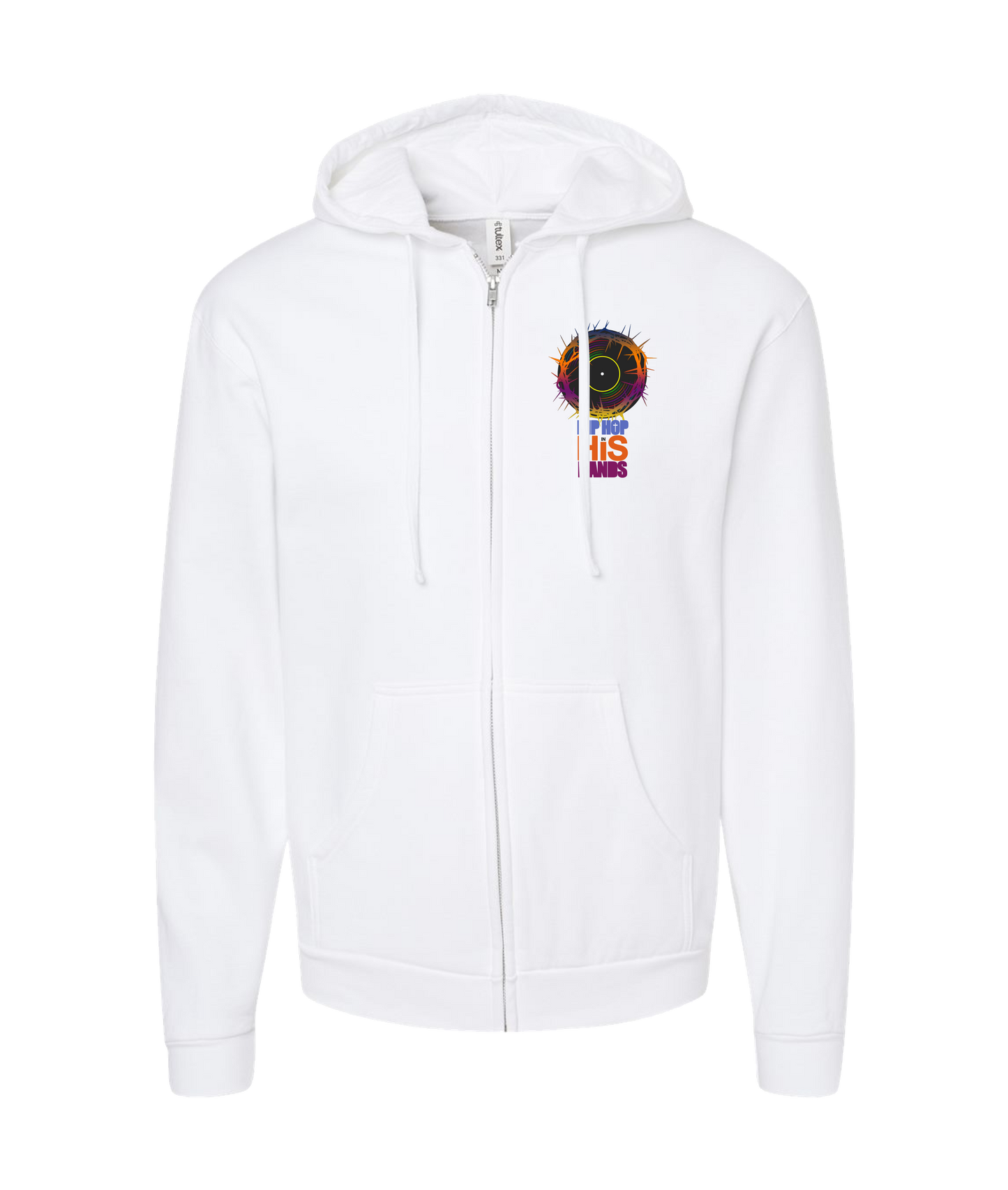 theschirtz - Hip Hop in His Hands - White Zip Up Hoodie