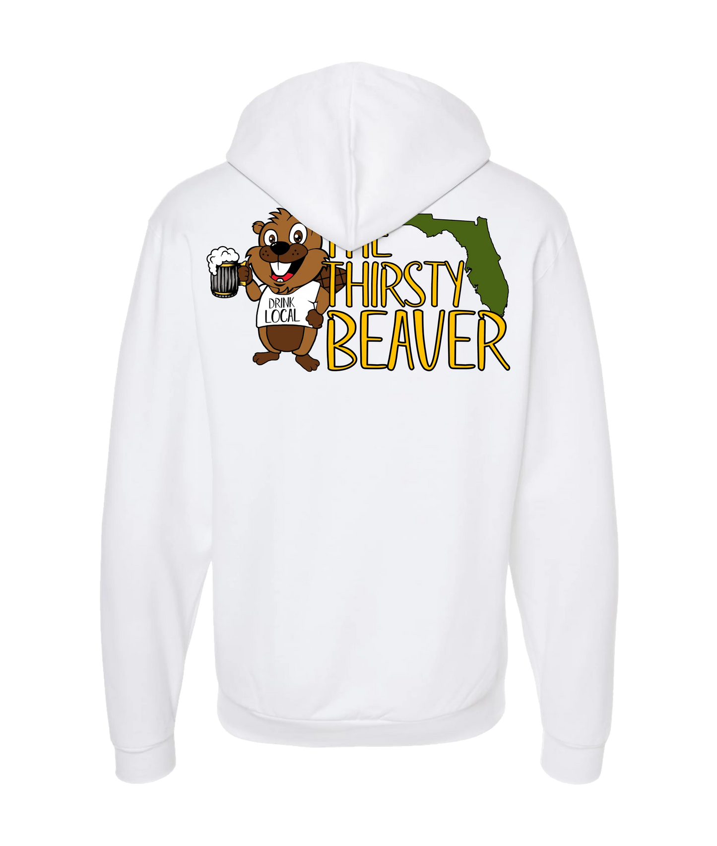 The Thirsty Beaver - Logo - White Zip Up Hoodie