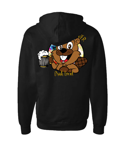 The Thirsty Beaver - Logo 2 - Black Zip Up Hoodie