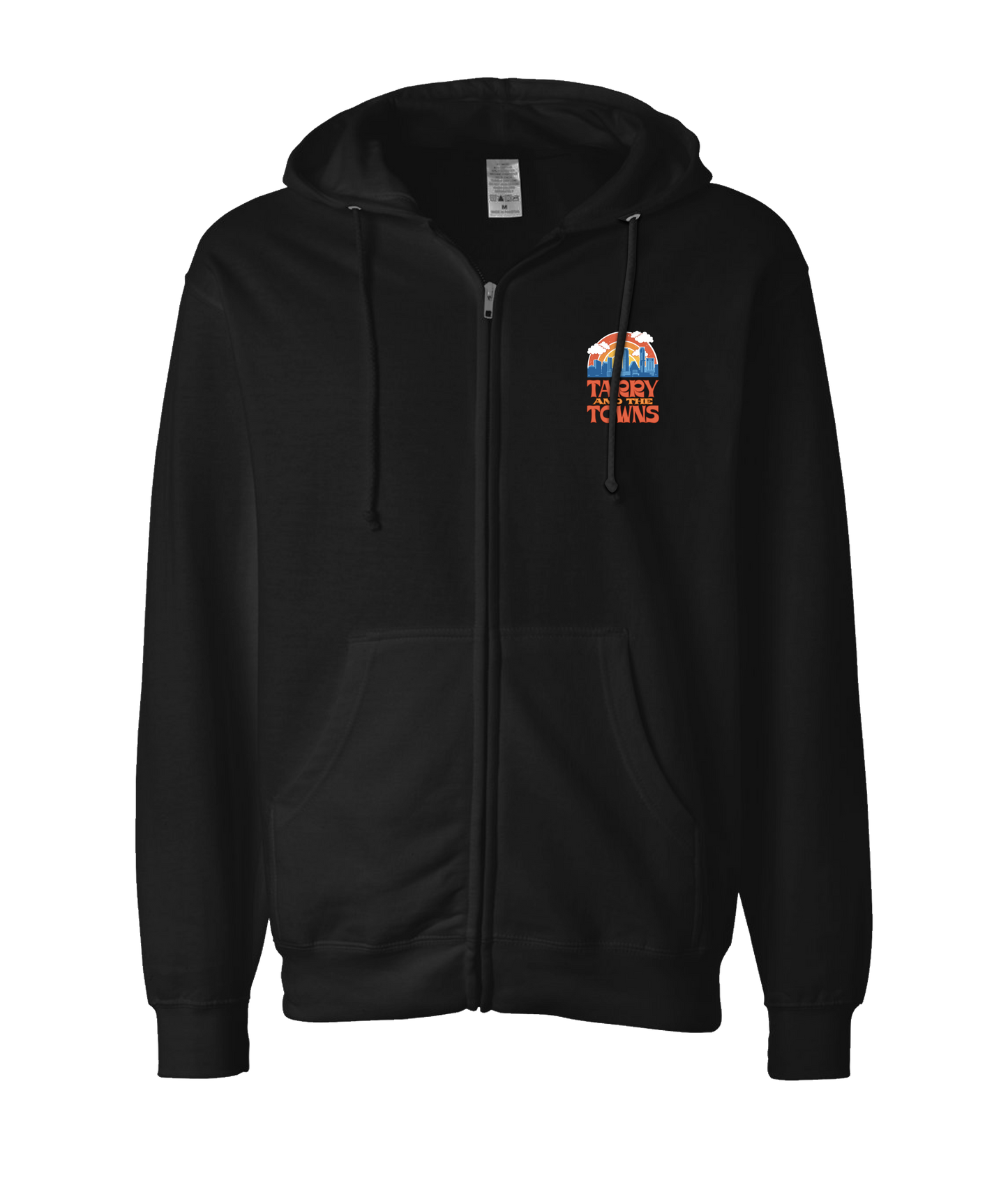 Tarry and the Towns - Cityscape  - Black Zip Up Hoodie