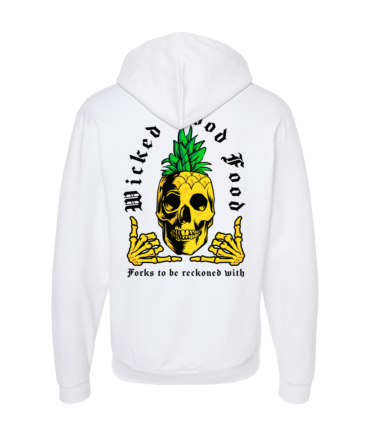 The Wicked Kitchen - Forks to be Reckoned With - White Zip Up Hoodie