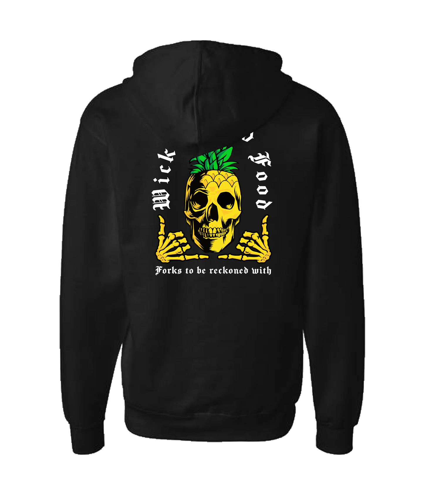 The Wicked Kitchen - 2 Sided Forks - Black Zip Up Hoodie