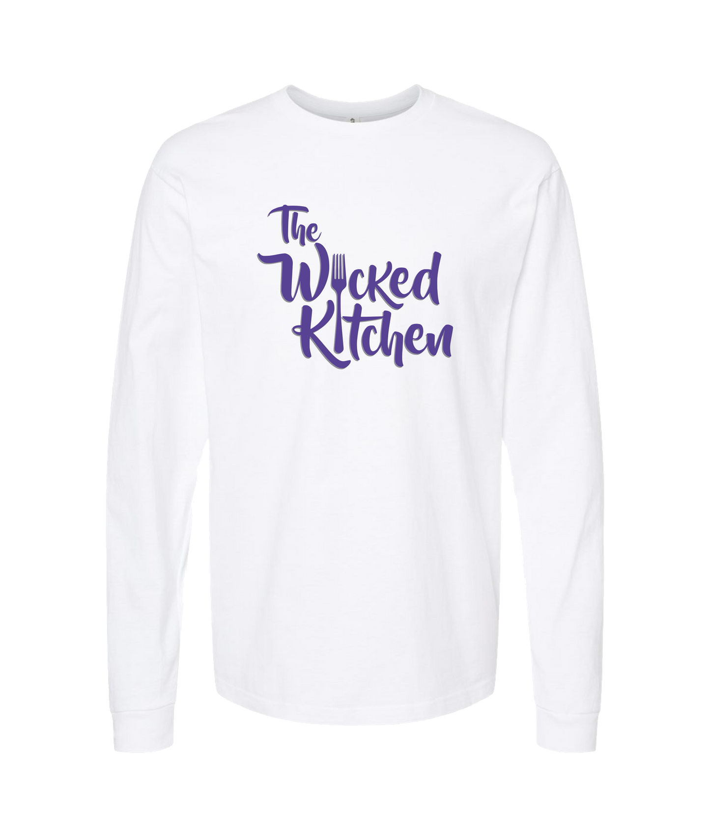 The Wicked Kitchen - 2 Sided Forks - White Long Sleeve T