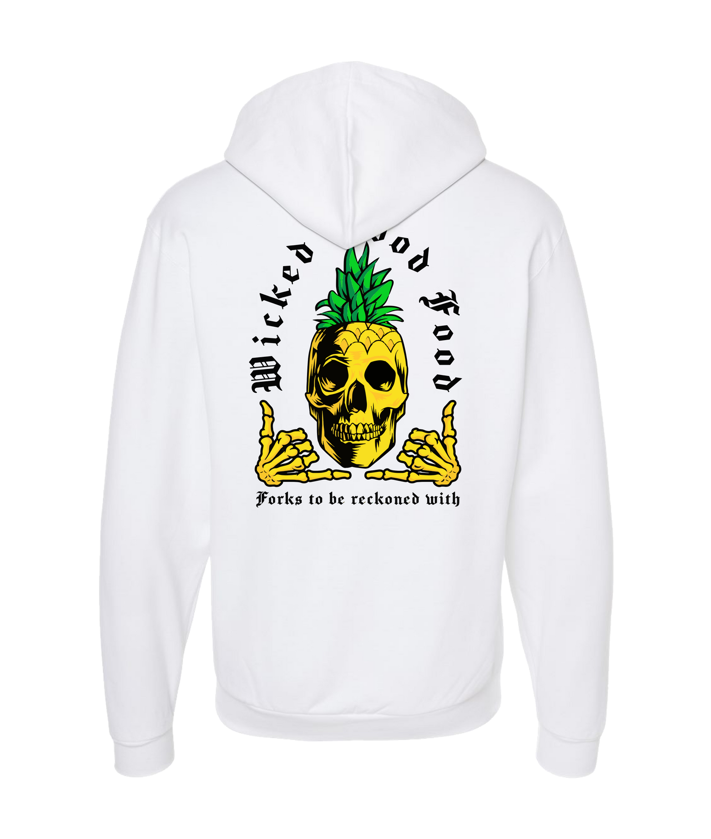 The Wicked Kitchen - 2 Sided Forks - White Zip Up Hoodie
