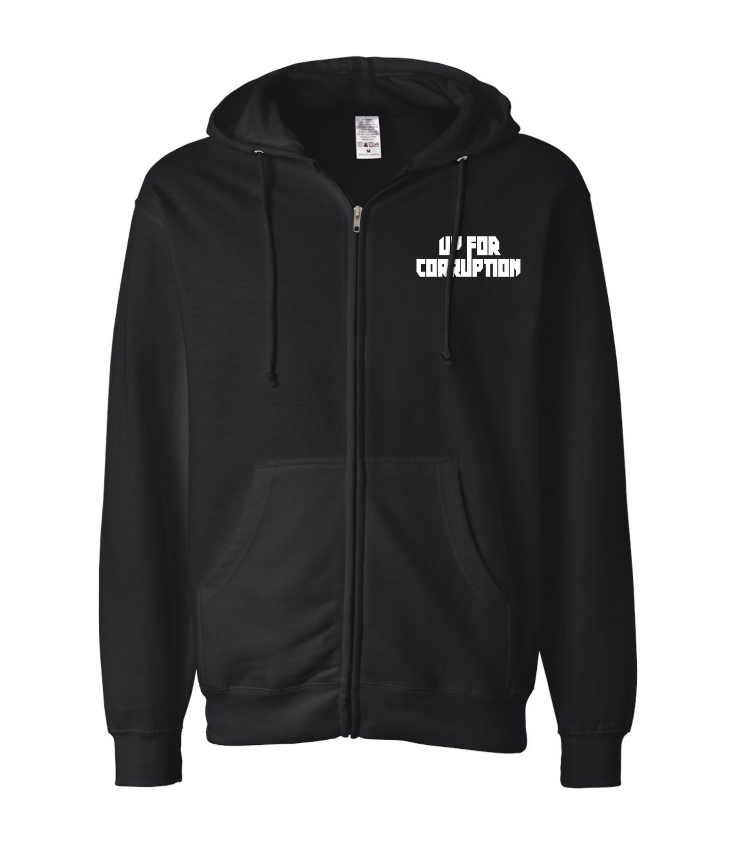 Up For Corruption Merch - U4C - Black Zip Up Hoodie