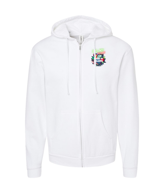 UFO...No! Podcast - I Want To Believe - White Zip Up Hoodie