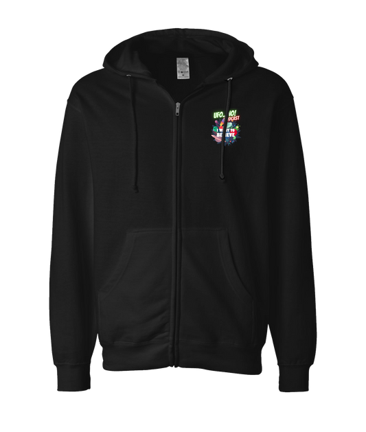 UFO...No! Podcast - I Want To Believe - Black Zip Up Hoodie