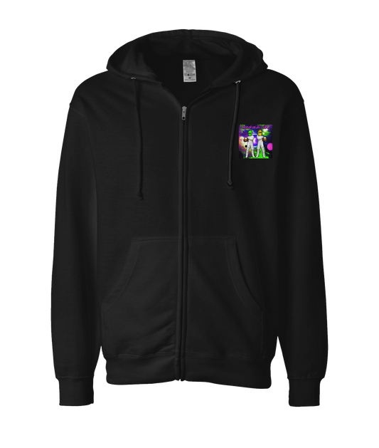 V-UNTRTOP - SPACE ALIENS - Black Zip Up Hoodie