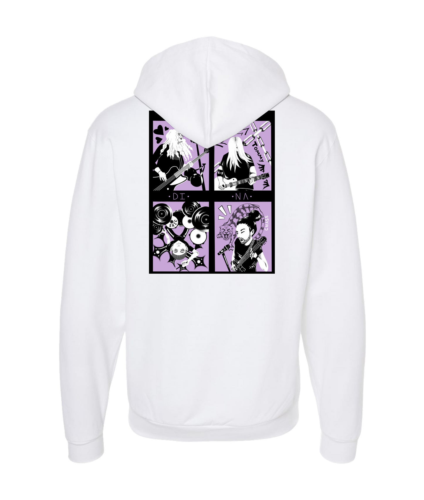 Valendina - THE BAND - White Zip Up Hoodie