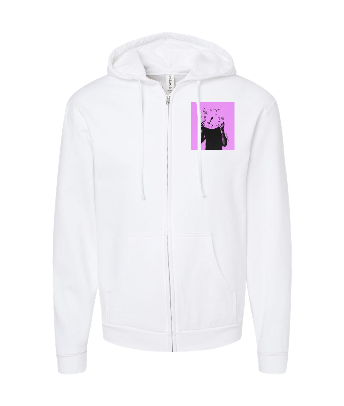 V-VALENTOP - SOFTEN THE BLOW - White Zip Up Hoodie