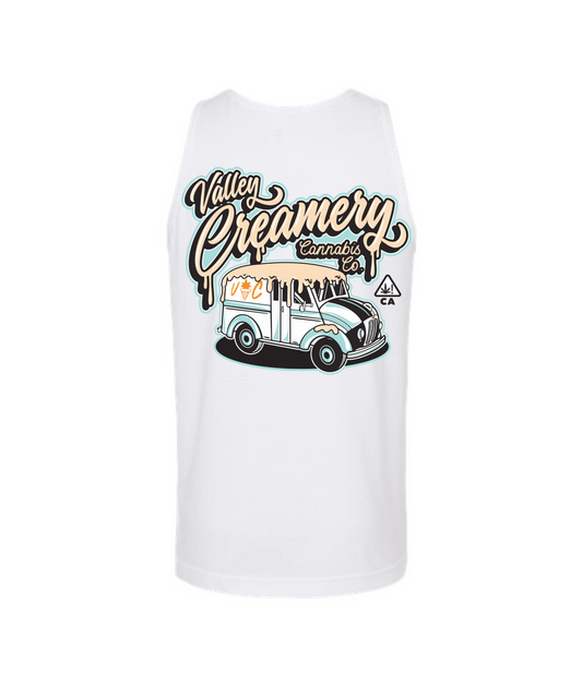 Valley Creamery Cannabis Co. - CREAMERY TRUCK - BLUE - White Tank Top