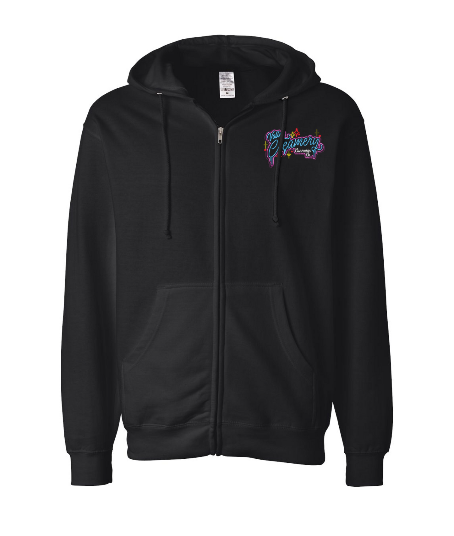 Valley Creamery Cannabis Co. - Circus Milk - Black Zip Up Hoodie