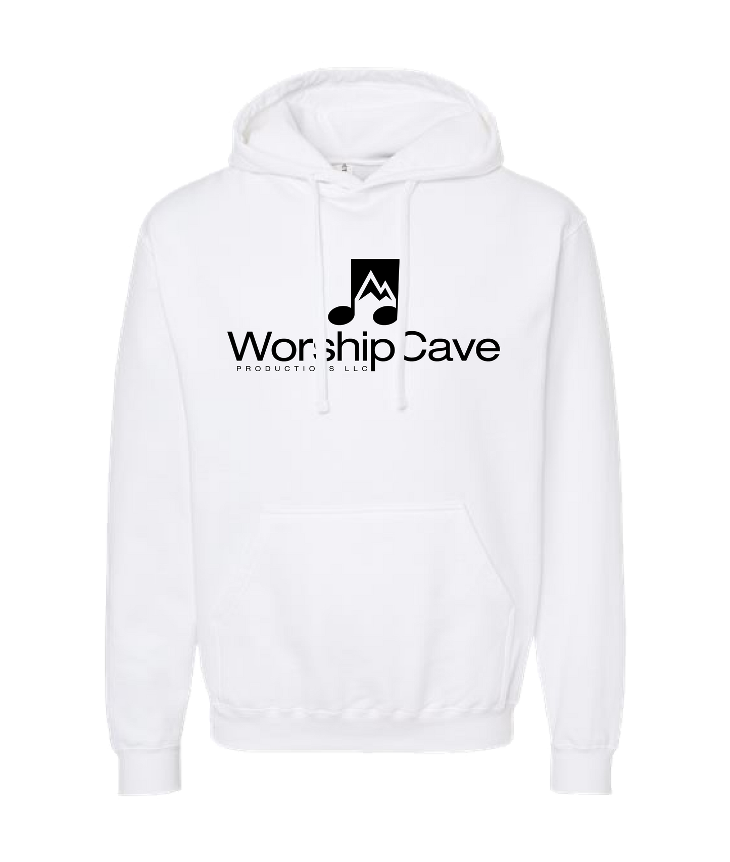 WorshipCave Productions LLC - Black Logo - White Hoodie