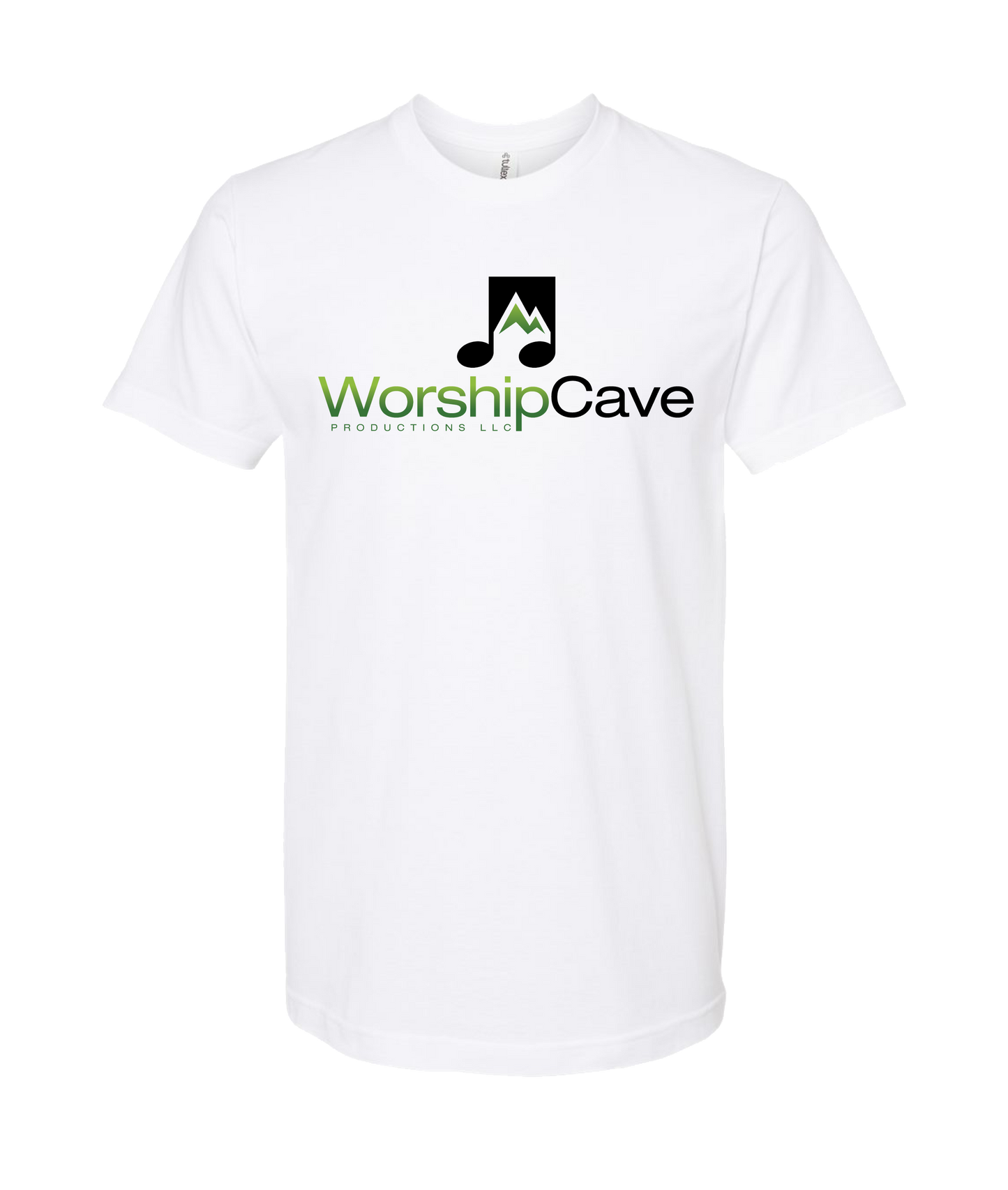 WorshipCave Productions LLC - Colored Logo - White T Shirt