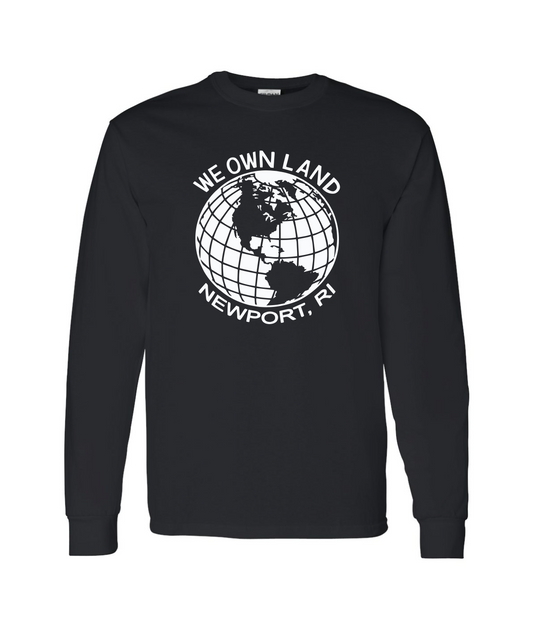 We Own Land- Globe - Black Long Sleeve T