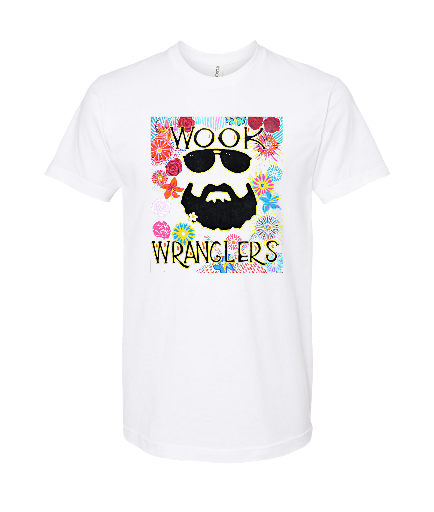 Wook Wranglers - Flowers - White T-Shirt