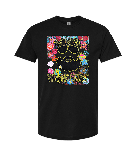 Wook Wranglers - Flowers - Black T Shirt