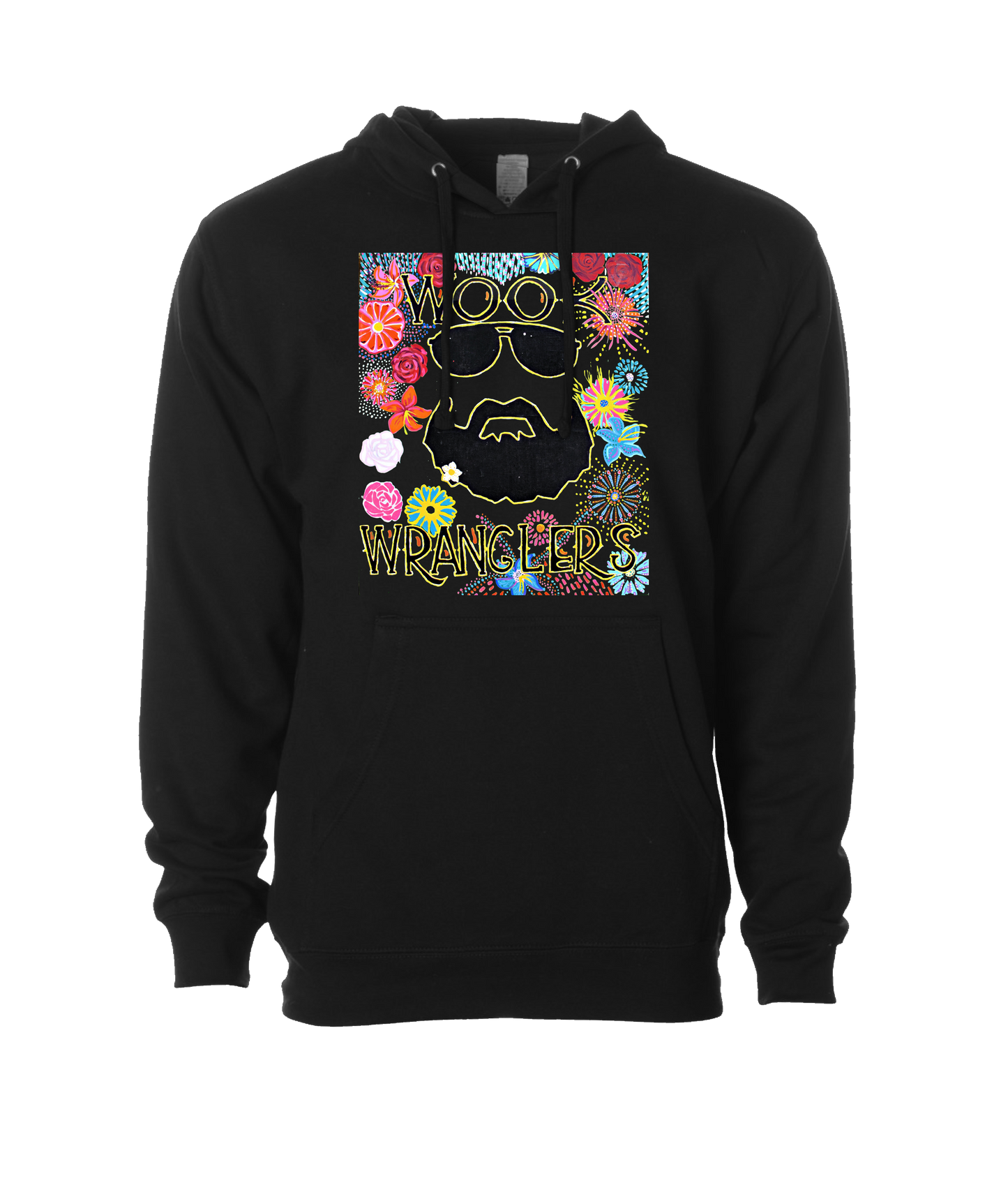 Wook Wranglers - Flowers - Black Hoodie