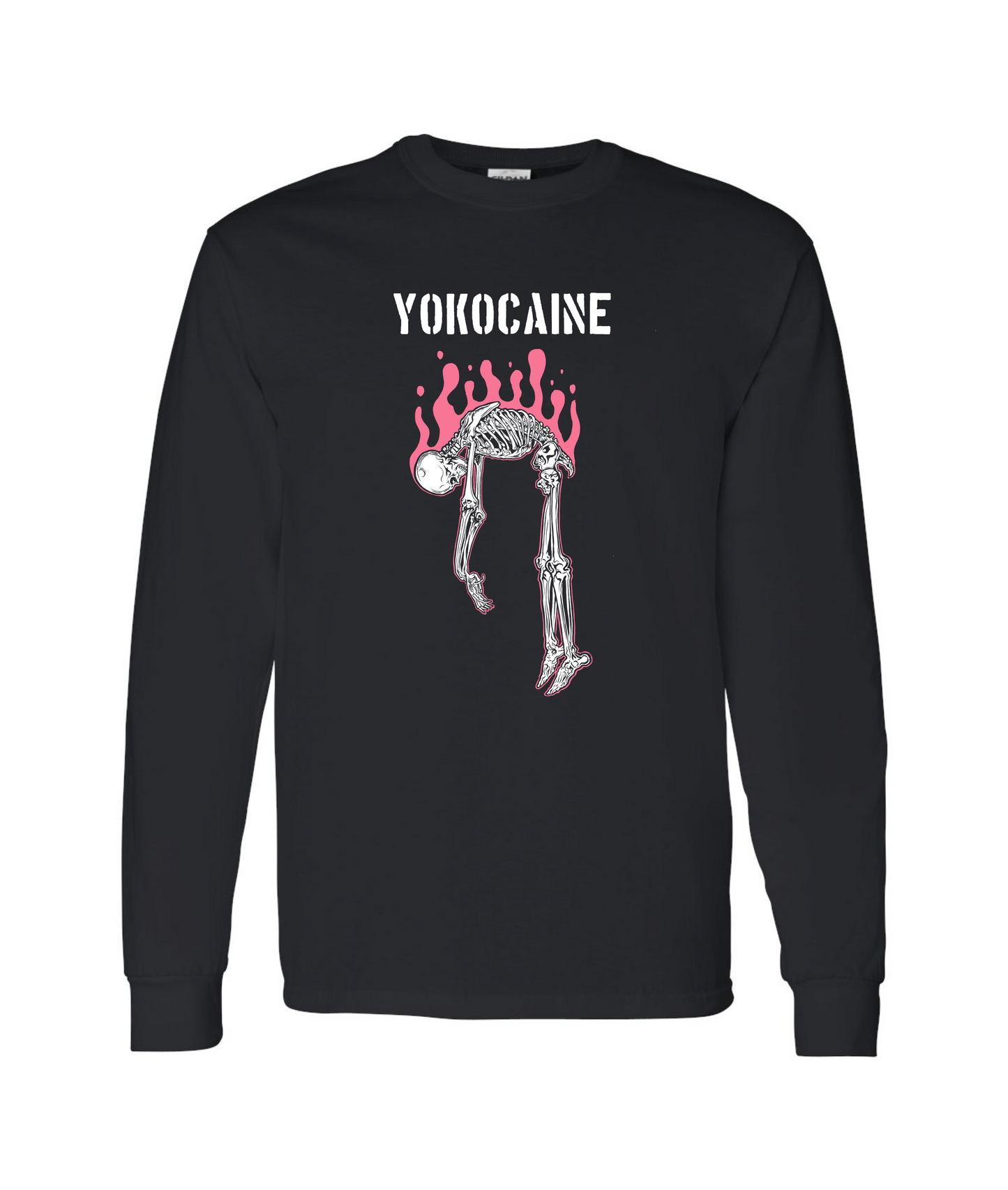 Yokocaine - Skeleton  - Black Long Sleeve T