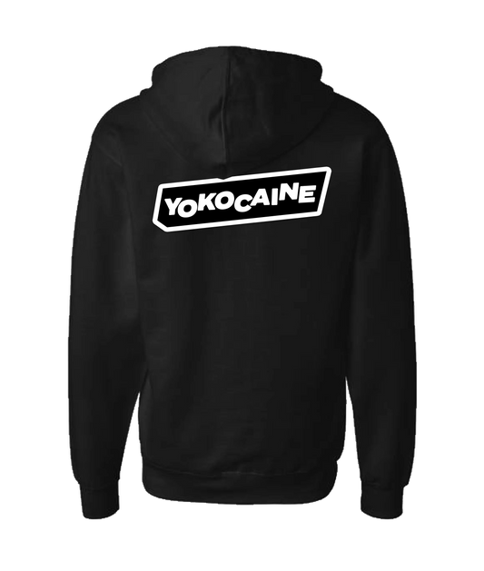 Yokocaine - Logo Block - Black Zip Up Hoodie