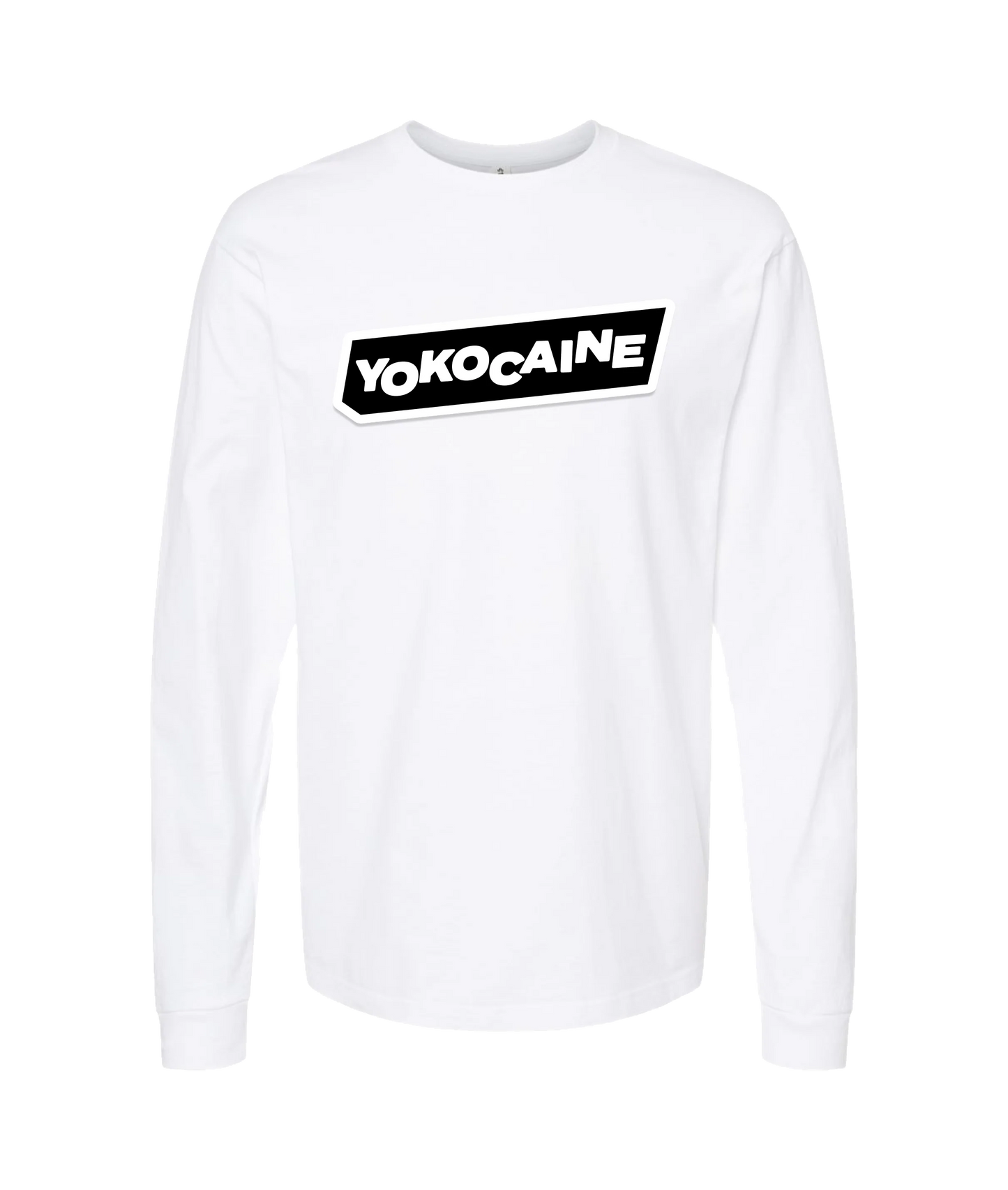 Yokocaine - Logo Block - White Long Sleeve T