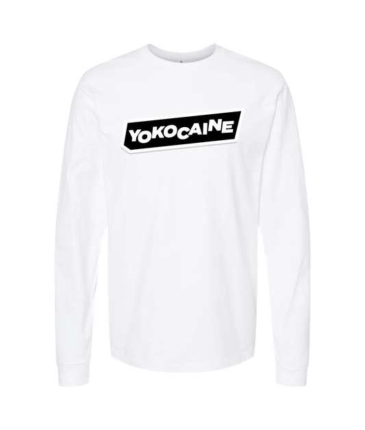 Yokocaine - Logo Block - White Long Sleeve T