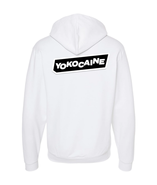 Yokocaine - Logo Block - White Zip Up Hoodie