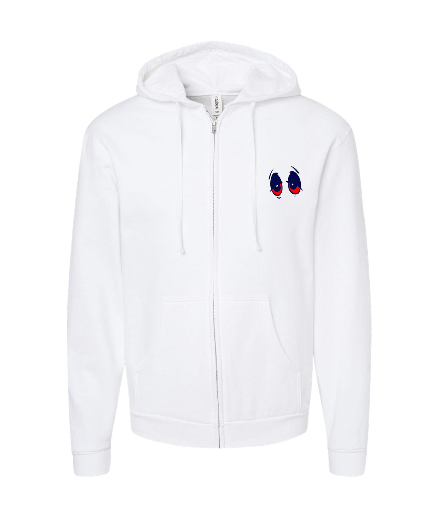 Zooted Clothing - EYES - White Zip Up Hoodie
