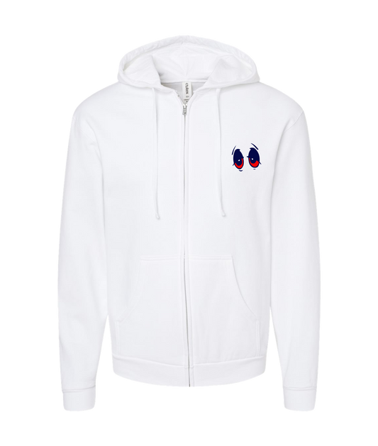 V-ZOOCTOP - EYES - White Zip Up Hoodie